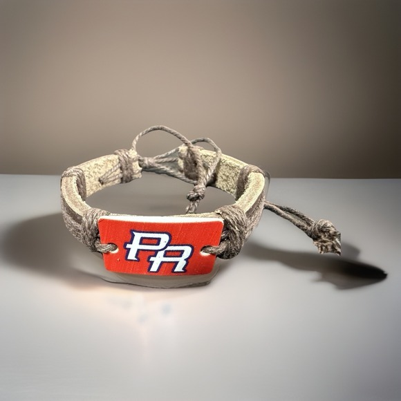 Unbranded Jewelry - Puerto Rico PR Charm Bracelet Leather Adjustable Cord Blue Red White Unbranded